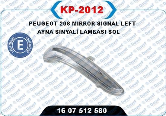 KAYA KP-2012 Ayna Sinyal Lambasi Sol Peugeot 208 {E-Markli}